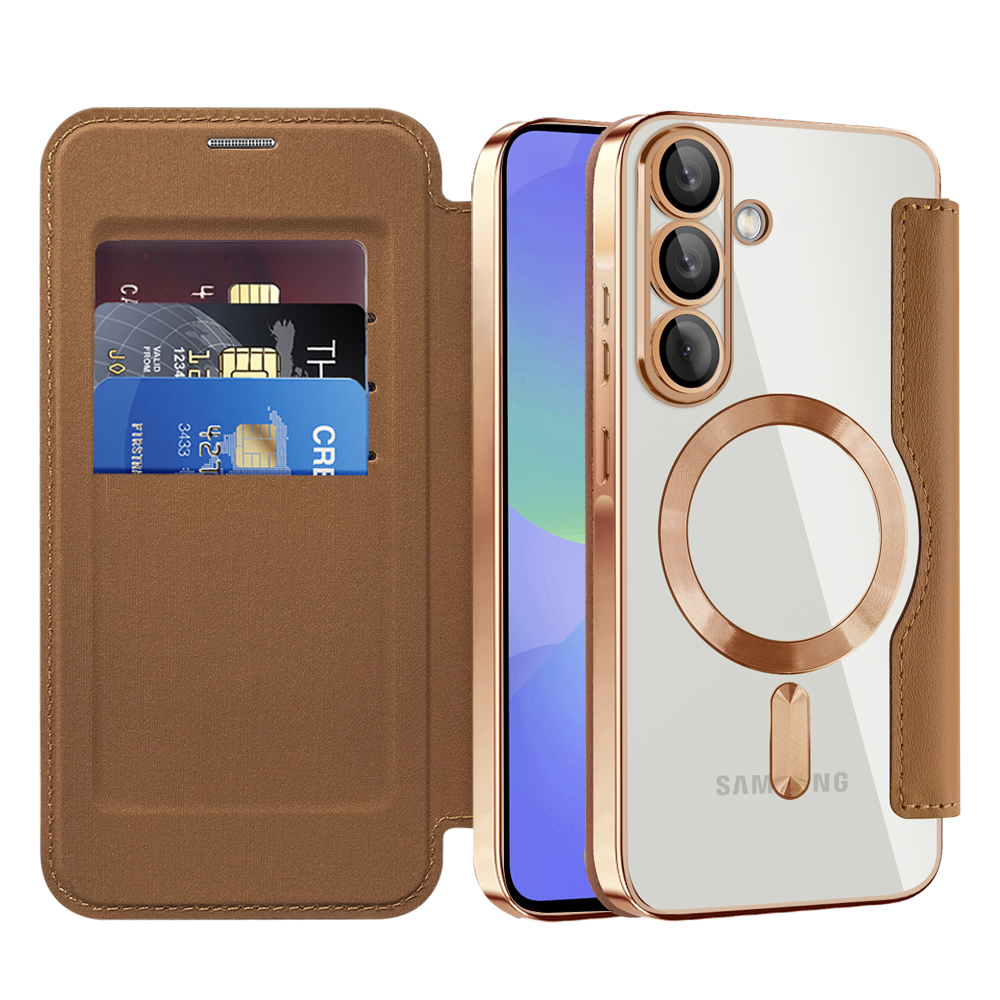 Techsuit - SmartMag Book flipové puzdro pre Samsung Galaxy A36 5G - hnedé KF2352076