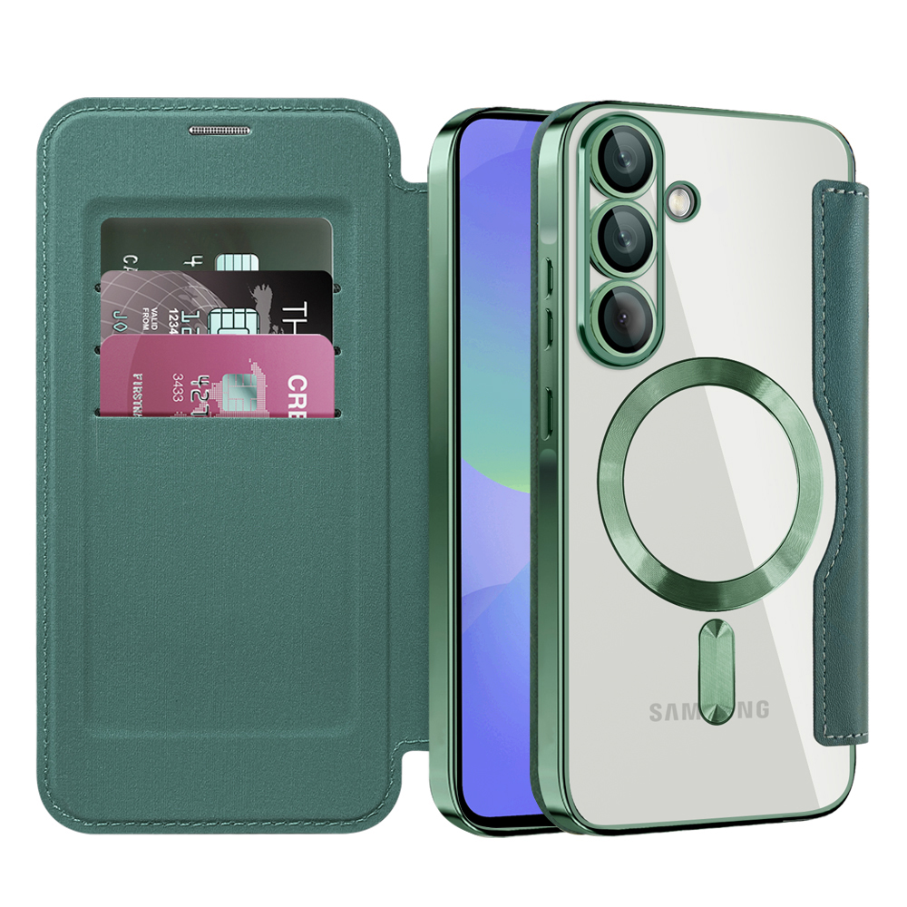 Techsuit - SmartMag Book flipové puzdro pre Samsung Galaxy A36 5G - zelené KF2352077