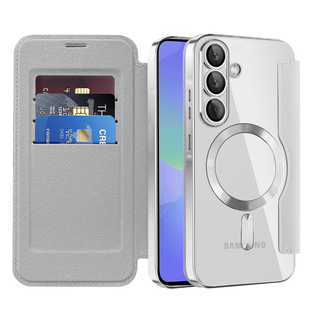 Techsuit - SmartMag Book flipové puzdro pre Samsung Galaxy A36 5G - sivé KF2352080
