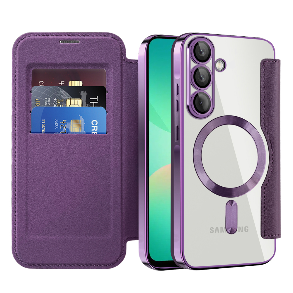 Techsuit - SmartMag Book flipové puzdro pre Samsung Galaxy A26 5G - fialové KF2352089