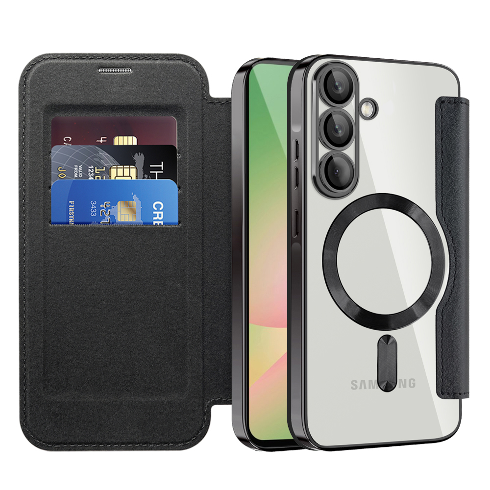 Techsuit - SmartMag Book flipové puzdro pre Samsung Galaxy A56 5G - čierne KF2352090
