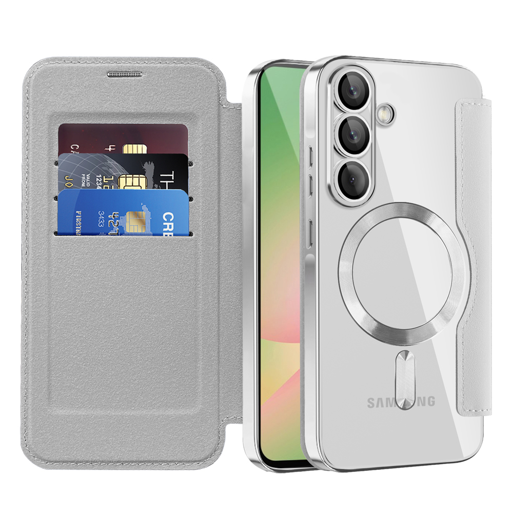 Techsuit - SmartMag Book flipové puzdro pre Samsung Galaxy A56 5G - sivé KF2352096