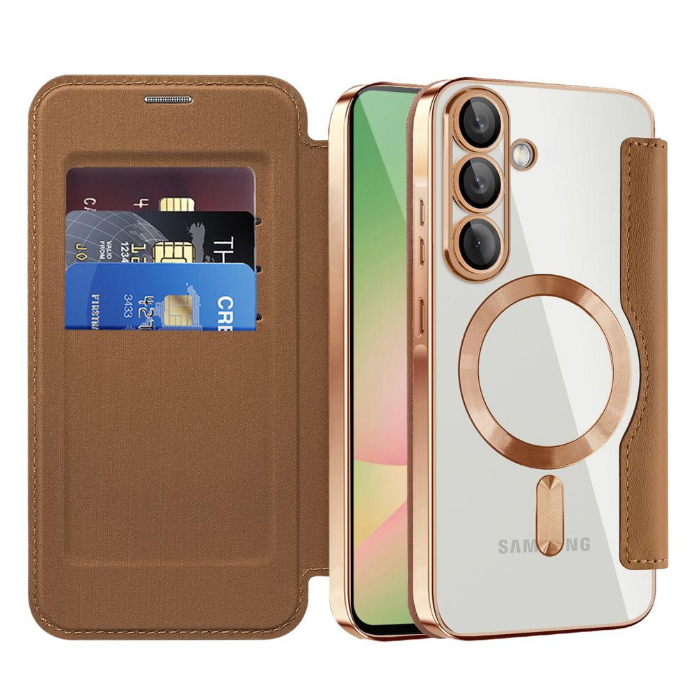 Techsuit - SmartMag Book flipové puzdro pre Samsung Galaxy A56 5G - hnedé KF2352092
