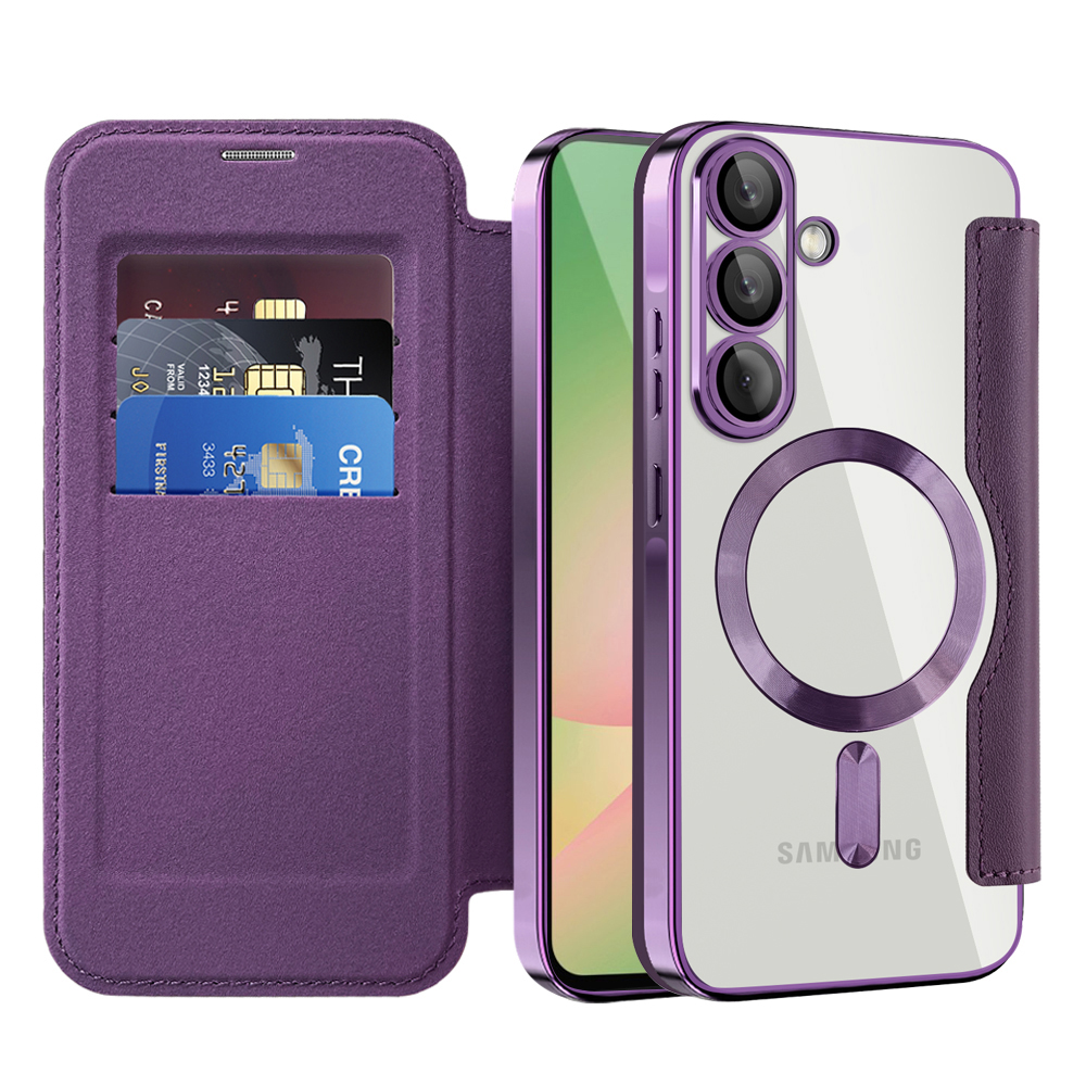 Techsuit - SmartMag Book flipové puzdro pre Samsung Galaxy A56 5G - fialové KF2352097
