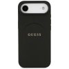 Guess – Grained Gold Ring MagSafe puzdro na iPhone 17 Air – čierne