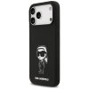 Karl Lagerfeld – Silicone Sketch & Logo obal na iPhone 17 Pro Max – čierny Karl