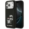 Karl Lagerfeld – Silicone Sketch & Logo obal na iPhone 17 Pro – čierny Karl & Choupette