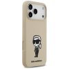 Karl Lagerfeld – Silicone Sketch & Logo obal na iPhone 17 Pro Max – hnedý Karl