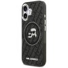Karl Lagerfeld – Glitter MagSafe obal na iPhone 17 – čierny Karl & Choupette Head