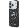 Karl Lagerfeld – Glitter MagSafe obal na iPhone 17 Pro – čierny Karl & Choupette Head