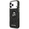 Karl Lagerfeld – Glitter MagSafe obal na iPhone 17 Pro Max – čierny Karl & Choupette Head