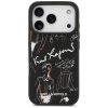 Karl Lagerfeld – Hardcase Grained Pattern Logo obal na iPhone 17 Pro – čierny
