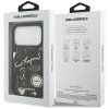 Karl Lagerfeld – Hardcase Grained Pattern Logo obal na iPhone 17 Pro – čierny