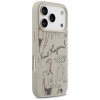 Karl Lagerfeld – Hardcase Grained Pattern Logo obal na iPhone 17 Pro – sivý