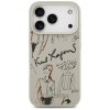 Karl Lagerfeld – Hardcase Grained Pattern Logo obal na iPhone 17 Pro – sivý
