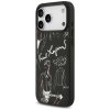 Karl Lagerfeld – Hardcase Grained Pattern Logo obal na iPhone 17 Pro Max – čierny