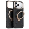 Torras – QPRO Leather Series kožený obal na iPhone 17 Pro Max – čierny