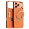 Torras – QPRO Leather Series kožený obal na iPhone 17 Pro – oranžový