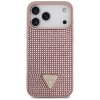 Guess – Rhinestone Triangle Logo obal na iPhone 17 Pro Max – ružový