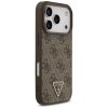 Guess – Leather 4G Triangle Strass MagSafe obal na iPhone 17 Pro – hnedý