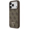Guess – Leather 4G Triangle Strass MagSafe obal na iPhone 17 Pro – hnedý