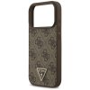 Guess – Leather 4G Triangle Strass MagSafe obal na iPhone 17 Pro Max – hnedý