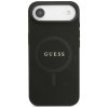 Guess – Saffiano Classic Logo MagSafe obal na iPhone 17 Air – čierny