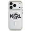 Karl Lagerfeld – IML Glitter Karl & Choupette Sketch Logo MagSafe obal na iPhone 17 Pro – priehľadný
