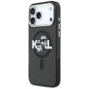 Karl Lagerfeld – IML Glitter Karl & Choupette Sketch Logo MagSafe obal na iPhone 17 Pro Max – čierny