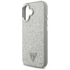 Guess – Glitter Triangle Logo MagSafe puzdro na iPhone 17 – strieborné