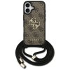 Guess – Hardcase 4G CBDY Big Logo obal s popruhom na iPhone 17 – hnedý