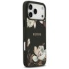 Guess – Grained Flowers MagSafe puzdro na iPhone 17 Pro Max – čierne