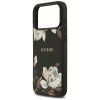 Guess – Grained Flowers MagSafe puzdro na iPhone 17 Pro Max – čierne
