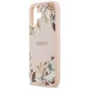 Guess – Grained Flowers MagSafe puzdro na iPhone 17 – ružové