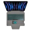 Techsuit – KeyTab Pro puzdro s klávesnicou + ochranné sklo (s RGB bezdrôtovou klávesnicou / držiakom na stylus) na iPad Air 13 (2024 / 2025) – čierne