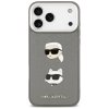 Karl Lagerfeld - Hardcase Grained K&C Heads Pins and Logo puzdro pre iPhone 17 Pro Max - sivé