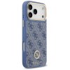 Guess - 4G Strass Logo with Big Strap Metal Button MagSafe puzdro pre iPhone 17 Pro Max - modré