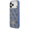 Guess - 4G Strass Logo with Big Strap Metal Button MagSafe puzdro pre iPhone 17 Pro Max - modré