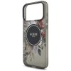 Guess - IML Flowers with Pearl Strap MagSafe puzdro pre iPhone 17 Pro Max - čierne