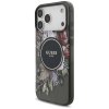Guess - IML Flowers with Pearl Strap MagSafe puzdro pre iPhone 17 Pro Max - čierne