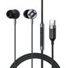 Acefast - Wired Earphones L6 káblové slúchadlá Type-C in-ear s HD mikrofónom, flexibilné 1.2m - čierne