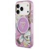 Guess - IML Glitter Flowers Triangle MagSafe (GUHMP17XHFLPEDU) - iPhone 17 Pro Max - Purple