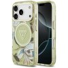Guess - IML Metal Glitter Flowers Triangle MagSafe (GUHMP17XHFLPEDN) - iPhone 17 Pro Max - Green