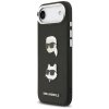 Karl Lagerfeld - FW Grained Karl & Choupette Heads Pins & Logo (KLHCP17MPSFDHPOK) - iPhone 17 Air - Black