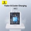 Baseus - Wall Charger sieťová nabíjačka (GaN technológia, 2× USB, USB-C, rýchlonabíjanie, 30W) - biela