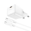 Acefast - Wall Charger Set A77 sieťová nabíjačka (USB-C kábel v balení, USB-C mini GaN, PD30W, Power Delivery, rýchlonabíjanie) - biela