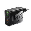 Techsuit - Premium Wall Charger PentaXPower (CHC1) nabíjačka 3× USB, 2× USB-C PD 25W, 65W, GaN, rýchlonabíjanie – čierna