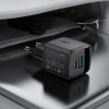 Acefast - Wall Charger A114 sieťová nabíjačka (digitálny displej, rýchlonabíjanie, GaN technológia, USB + USB-C, PD25W, 5V/3A) - čierna