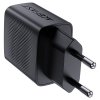 Acefast - Wall Charger A78 sieťová nabíjačka (GaN technológia, rýchlonabíjanie, USB + USB-C, PD20W, 5V/3A, Smart Chip) - čierna