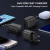 Lito - Wall Charger LC13 sieťová nabíjačka (USB-C, PD20W, GaN technológia, nehorľavý PC materiál, EU vidlica) - čierna